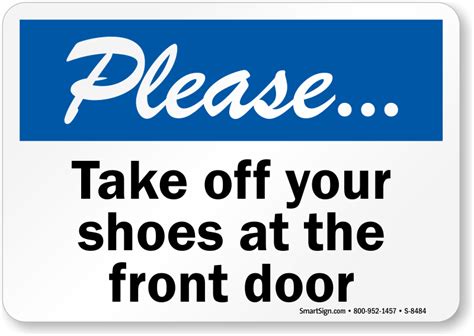 take shoes off at door